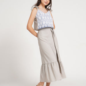 Valeria Set in Grey with Denim - image