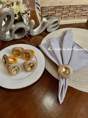 Set of 6 Elegant Napkin Rings — Decorative Table Napkin Rings - image