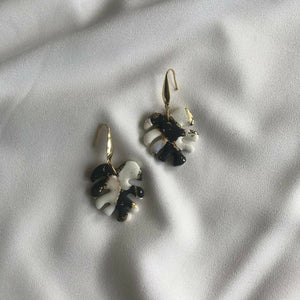 Blanc Noir Marble Clay Earrings - image