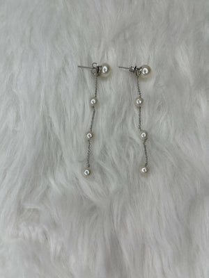 Drop n' Stud Pearl Earrings - image