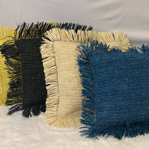 Raffia Handwoven Cushion Cover - image
