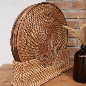Rattan Placemats with Stand - image