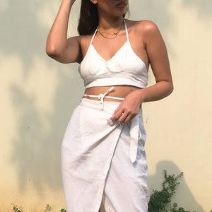 DAWN Tie-String Top in Pearl - image
