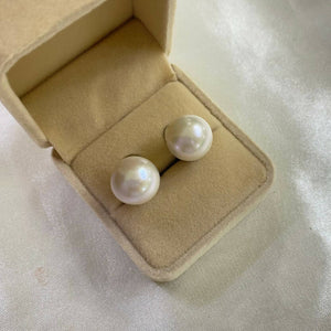 13 mm Round Freshwater Pearl Stud Earrings - image