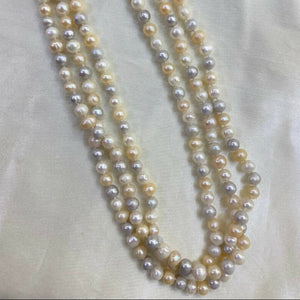 3 Layered Freshwater Pearl Necklace - image