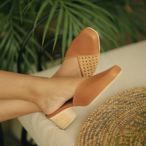Sandra Square Toe Mule - Tan - image