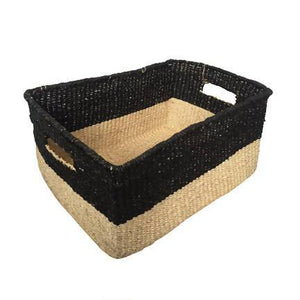 Abaca Storage Box Block Black-White - image