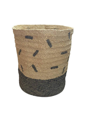 Raffia Sprinkle Basket Gray-White - image