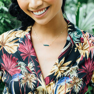 MIA 14k GOLD-FILLED BEADED PENDANT NECKLACE - image