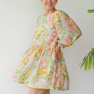 Barrymore Babydoll Dress in Light Garden Print - image