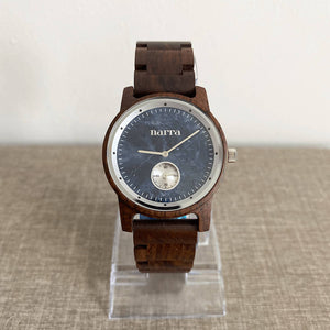 Blue Waves Wooden Watch - image