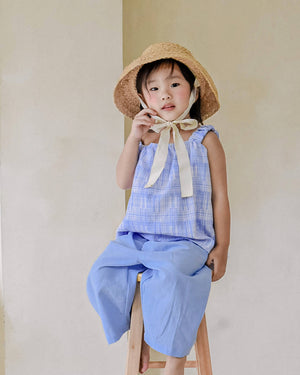 Louis Linen Wide Leg Pants | Aqua - image