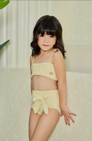 ISLA Two Piece Bikini set twisted strap accent w/ side tie bottom accent - image