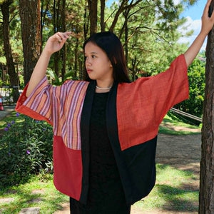 Mosaic kimono in orange - image