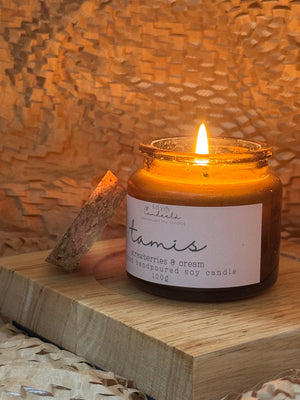 Handpoured Soy Candle in Amber Glass - image