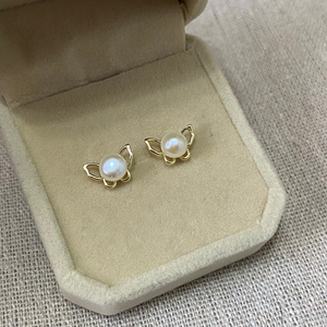 Eva Freshwater Pearl Stud Earrings - image