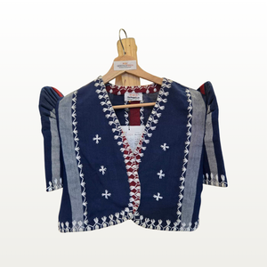Kantarines Bolero with Itneg Embroidery - Navy Blue - image