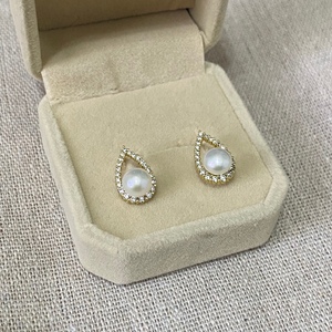 Clara Freshwater Pearl Stud Earrings - image