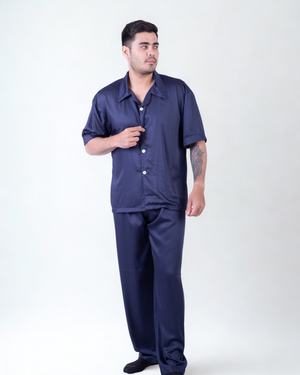 100% Organic Bamboo Lyocell Sleepwear Set for Men – Short Sleeve & Pants