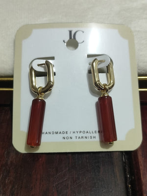 Carnellian Tube Earrings - image
