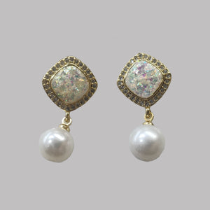 Pearl opal Earrings - image