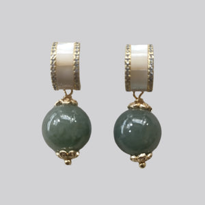 Mop Loop jade Earrings - image