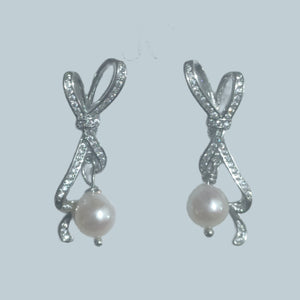 Ribbons Salt Water Pearl Earrings - image