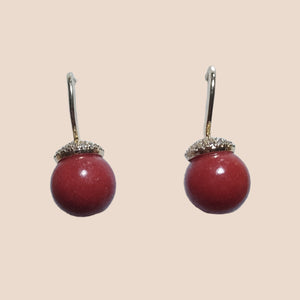 NATURAL CORAL HOOK EARRINGS - image