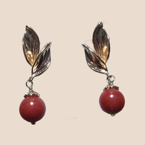 NATURAL CORAL LEAVES EARRINGS - image