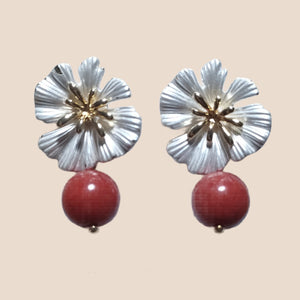 Natural Coral Flower earrings - image