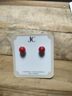 Natural Coral Stud Earrings1 - image