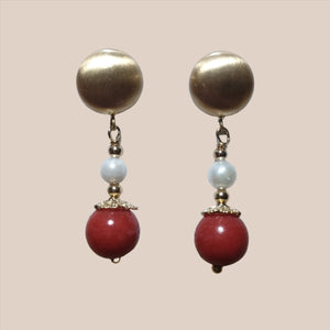 Natural Coral Matte Earrings - image