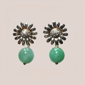 Butmese Jade Sunflower Earrings - image