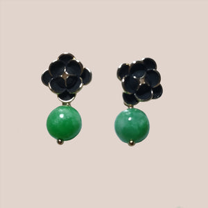 Butmese Black Rose Earrings - image