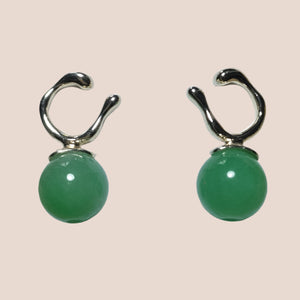 Burmese jade Stud earrings 1 - image