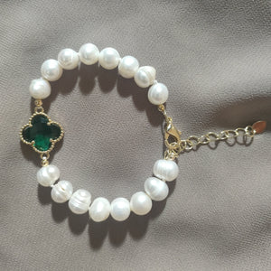 Freshwater pearl bracelet teal - image