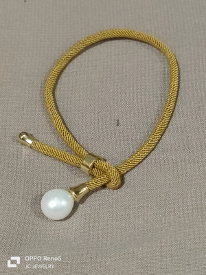 Y bracelet mustard silk pearl - image