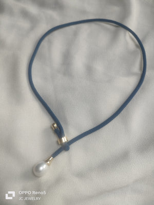 Necklace Silk PEARL Blue - image