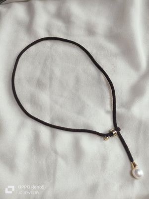 Necklace Silk PEARL Dark brown - image