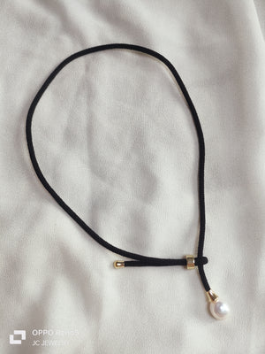 Necklace Silk PEARL Black - image