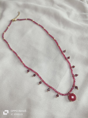 Rubillite Gemstone Necklace-round - image