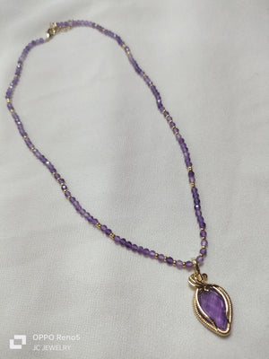 Amethyst drop necklaces - image