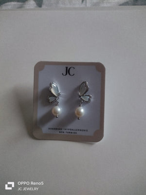 White Butterfly Salt water earrings - image