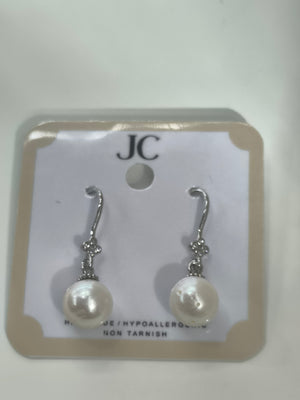 White Frehwater Pearl Dangling Earrings1 - image