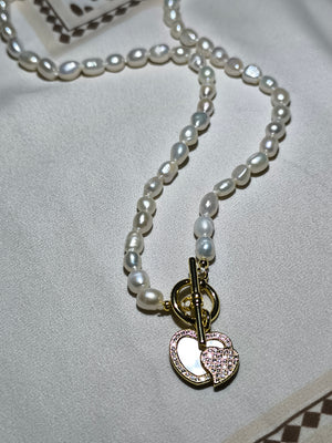 FRESHWATER pearl Y necklace with MOP PENDANT 1 - image