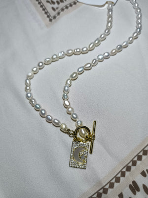FRESHWATER pearl Y necklace with MOP PENDANT 4 - image
