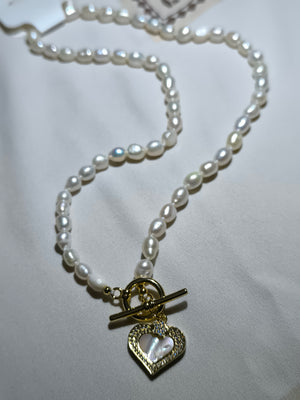 FRESHWATER pearl Y necklace with MOP PENDANT 7 - image