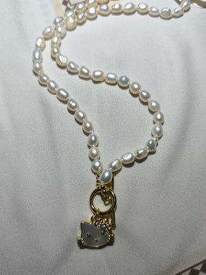 FRESHWATER pearl Y necklace with MOP PENDANT 13 - image