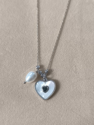 EMERALD heart  Necklace - image