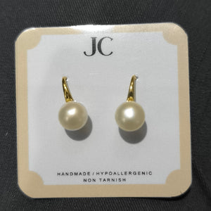 FRESHWATER PEARL EARRINGS SPOON NEW A0123 - image